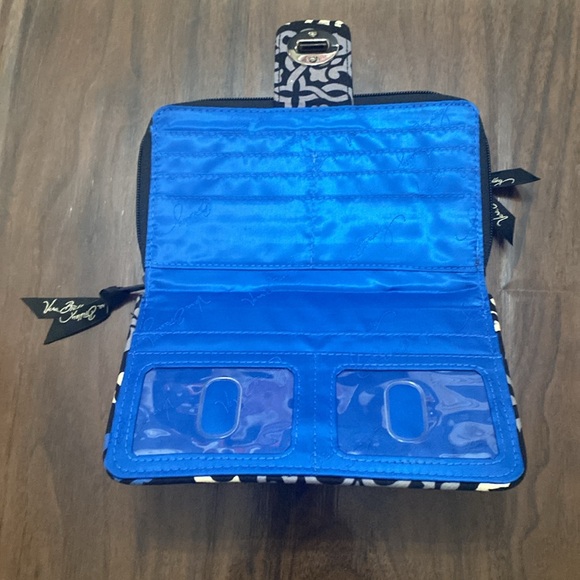 Vera Bradley Turn Lock Wallet Canterbury Cobalt - Picture 4 of 8